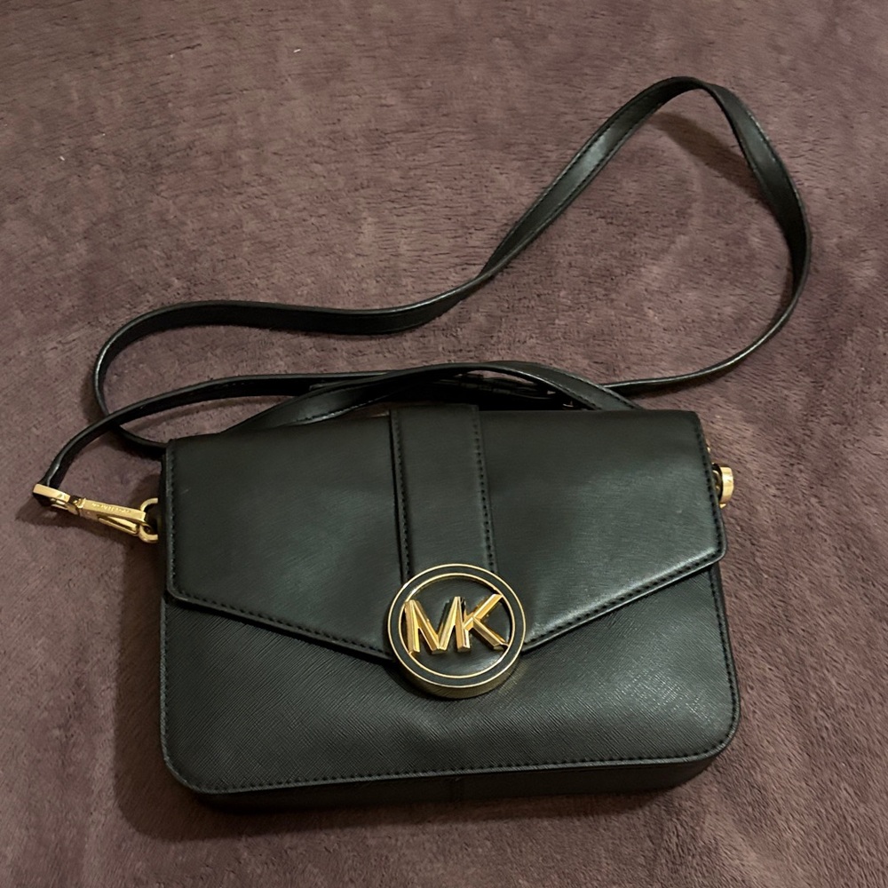 Michael Kors Black and Gold Crossbody Bag